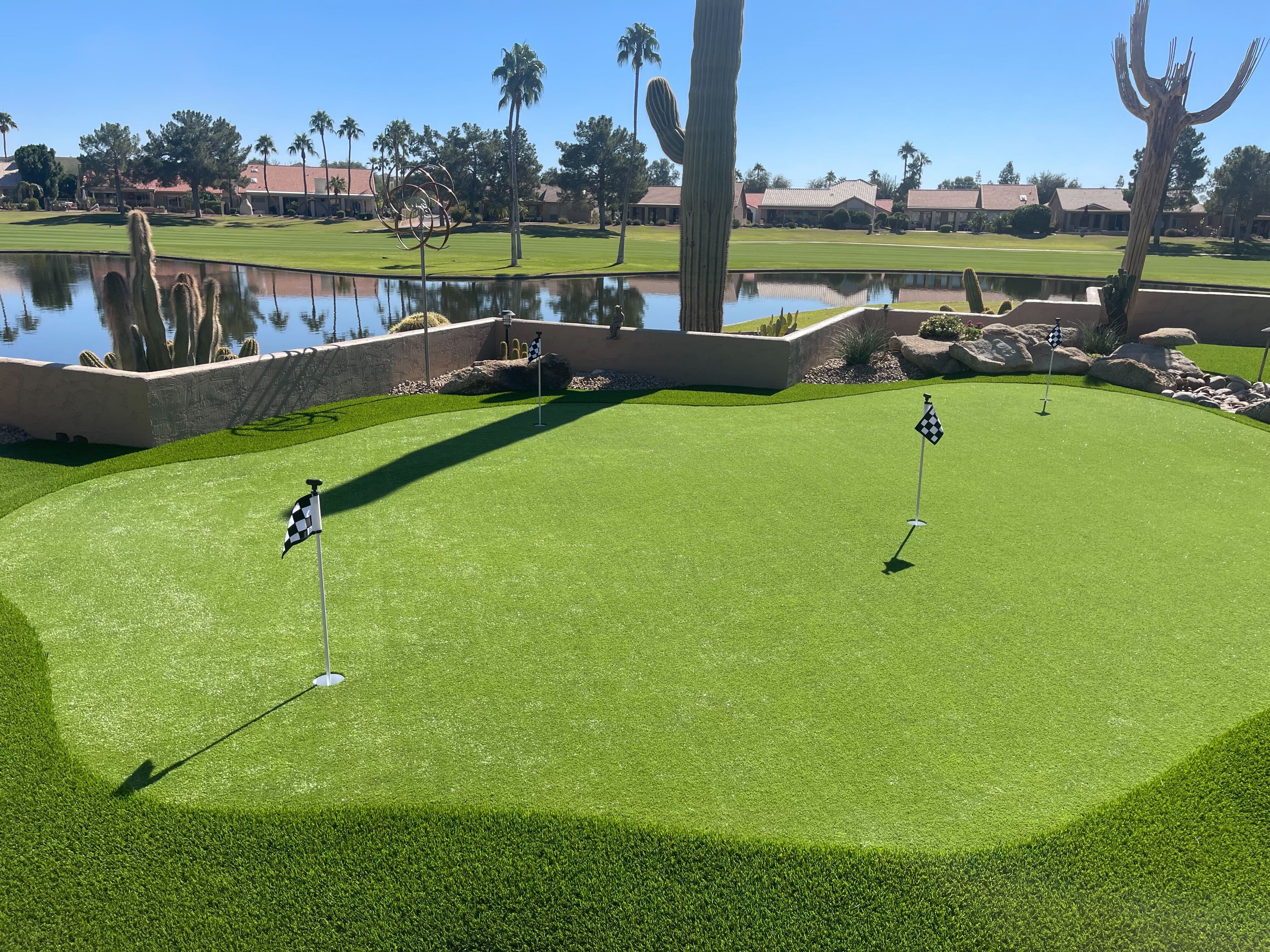 Backyard putting green installation Arizona
